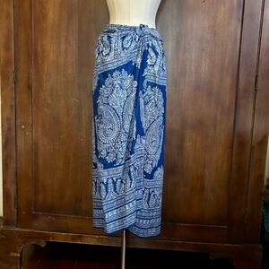 Blue Bandanna Print Designer Wrap Skirt 12